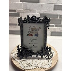 Vintage Pewter Picture FrameVegetable Garden 3D Table Top 3.5 x 5 Photo Sunroom